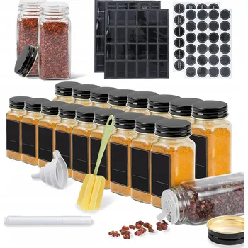 Sklenice SADA 24 SKLENIC NA KOŘENÍ 120 ML SKLO ALU VÍČKA, NÁLEPKY A ODMĚRKA