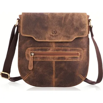 Kabelka Paolo Peruzzi Dámská kožená messenger taška PAOLO PERUZZI; vintage hnědá SKL