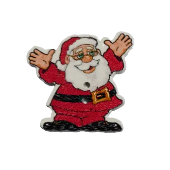 Knoflík Knoflík dřevěný - Santa I (3,5 x 3,0 cm)