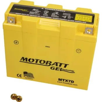 Motobaterie Motocyklová Akumulátor MOTOBATT MTX7D 7Ah 110A GEL Gelová, náhrada za 12N7A-4A