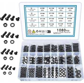 Spojovací materiál SADA ŠROUBŮ S ŠESTIHRANNOU HLAVOU ZÁVIT M3 M4 M5 M6 STROJNÍ ŠROUBY x1080