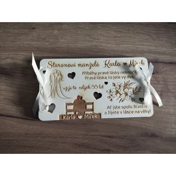 Dřevěné svatební přání - výročí svatby