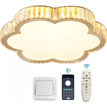 LUSTR STROPNÍ SVÍTIDLO KŘIŠŤÁLOVÝ PRSTENEC RING LED ZLATÝ Ø50 cm MODERNÍ 50CM