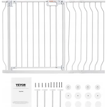 Dětská zábrana VEVOR Extra Široká Dětská/Psí Zábrana 75 x 123 cm, Výška 76 cm, Automatické Zavírání, Bílá