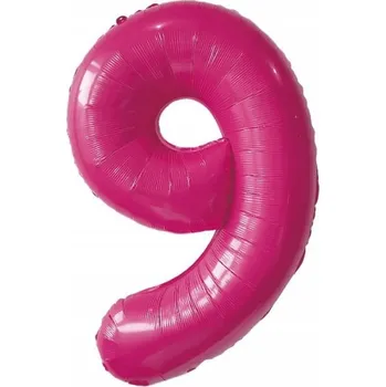 Balónek 32" fóliový balónek ČÍSLICE 9 růžový Barbie PINK