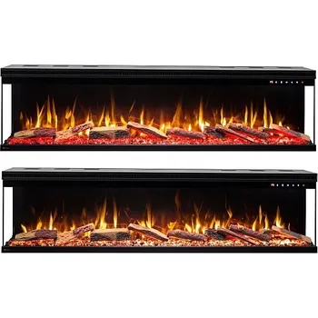 Elektrický krb k zabudování s topnou funkcí Aflamo černý 11 W 85 x 46 x 24 cm