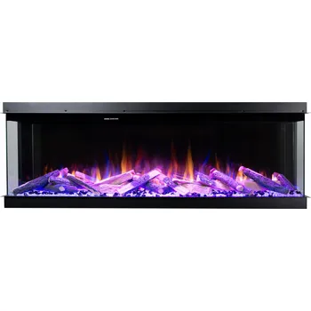 Elektrický krb pro vestavbu s topením Aflamo černý 1500 W 124 x 54 x 33 cm