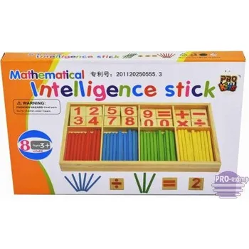 Dřevěná hračka Počítací tyčinky Pro Kids, barevné, 48 ks, vzdělávací sada