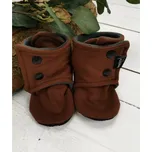 Vysoké capáčky s microfleesem - Brown 0 - 3M