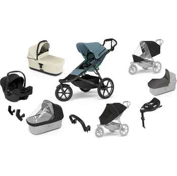 Kočárek Akční set MAX Thule Urban Glide 3 Mid-blue + korba Soft Beige + SnugLite midnight Autorizovaný prodejce