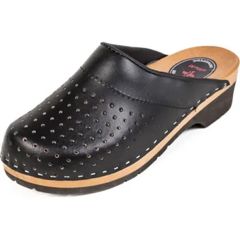Dámská zdravotní obuv Zdravotní dřeváky PREMIUM MEDICAL unisex, černé perforované Velikost: 39 PU pěna na nártu, tlumící amortizační podrážka