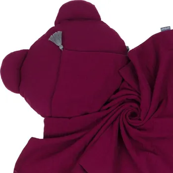 Dětská deka Set mušelínová deka a mušelínový polštářek, bordo