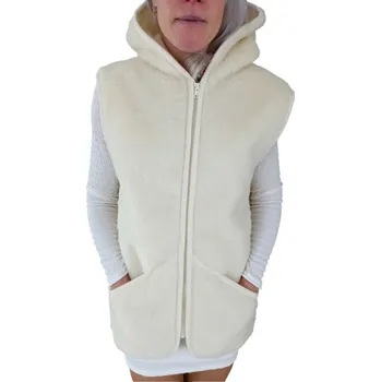 Vesta s kapucí premium - kašmír a ovčí vlna Velikost: L