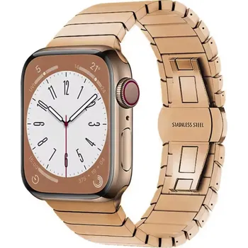 Příslušenství k chytrým hodinkám Ocelový tah řemínek butterfly Apple Watch 42/44/45/46/49mm Barva: Bronzově zlatá