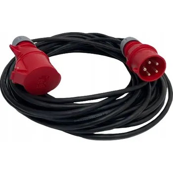 Napájecí kabel Prodlužovací Kabel silový stavební zahradní 5x2,5 mm2 32A 15m gumový
