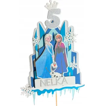 Obraz Zápich do dortu dort ledové království s personalizovaným 3D efektem