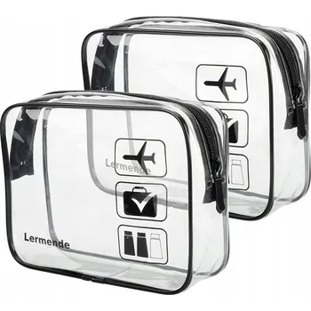 Kosmetická taška 2ks průhledná toaletní taška, cestovní taška s certifikací TSA, příruční taška, letištní úschovna
