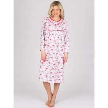 Dámská noční košile Dámská noční košile KASANDRA červená kytka - XXL