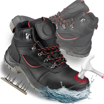 Pracovní obuv PRACOVNÍ OBUV pánská S3 KOTNÍKOVÁ kožená VODĚODOLNÁ OCHRANNÁ s OCELOVOU ŠPIČKOU