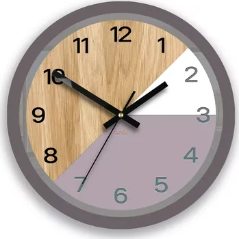 Dřevěné nástěnné hodiny Paris 33 cm fialové/černé