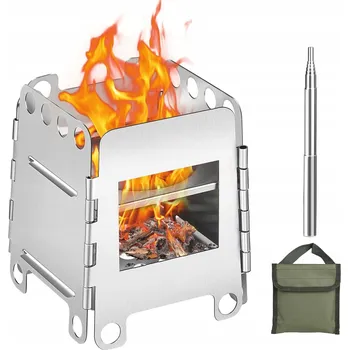 Krbová kamna MINI SKLÁDACÍ TURISTICKÁ KAMNA NA DŘEVO, ÚLOŽNÁ TAŠKA