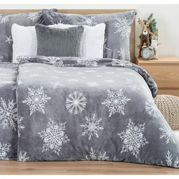Povlečení 4Home Silent Snowfall šedé 140 x 200, 70 x 90 cm zipový uzávěr