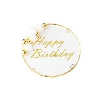 Obraz Id_4031 ZÁPICH NA NAROZENINY KULATÝ KULATÝ ZLATÝ AKRYLOVÝ DORT 100 LET