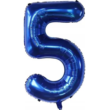 Balónek Fóliový balónek číslice 5 pětka 32" 80 cm modrý tmavě modrý páté narozeniny