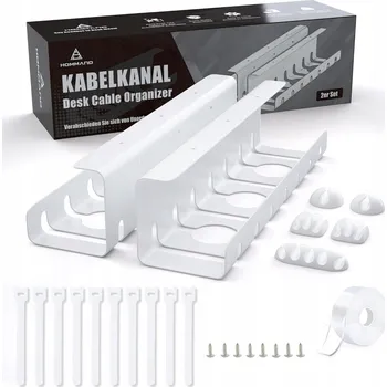 kabelová chránička ORGANIZÉR NA KABELY POD STŮL, DESKU, LIŠTA, DRŽÁK, 2 KUSY
