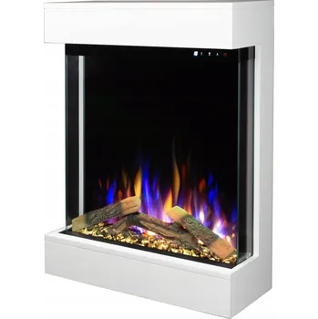 Elektrický nástěnný krb s topením Aflamo bílý 12 W 73 x 83 x 24 cm