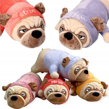 plyšák PLYŠÁK Mops Buldok 45 cm Dlouhý plyšový mopsík plyšák POLŠTÁŘ