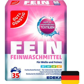 Drogerie Gut & Günstig prací prášek 35 dávek Fein na jemné prádlo 1,75 kg (Dovoz: Německo)