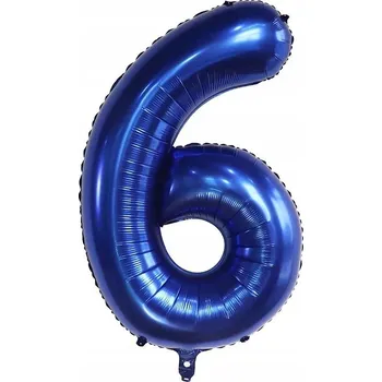 Balónek Balón číslice 6 šestka 32" 80cm modrý tmavě modrý k šestým narozeninám
