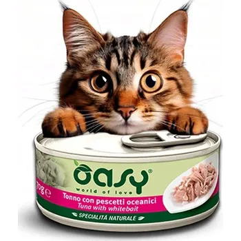 Krmivo pro kočku OASY KOT NATURAL KONZERVY TUŇÁK S MLADÝMI SARDINKAMI 70G