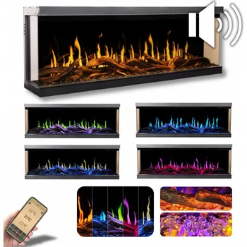 Vestavný krb s elektrickou topnou funkcí Aflamo, černý, 2000 W, 74 x 73 x 32 cm