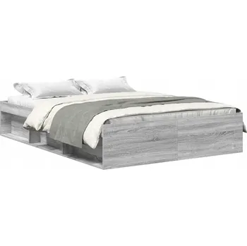 Postel Rámeček postele dřevěný 160x200 šedý dub sonoma