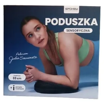 Polštář Senzorický polštář pro cvičení SPOKEY černá 33 cm + PUMPIČKA V BALENÍ