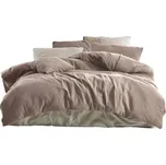 Mušelínové povlečení béžové prodloužené 140x220 + 70x90 cm