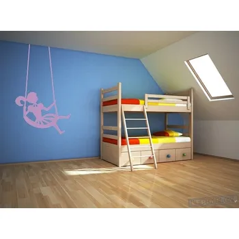 Samolepící dekorace Lepime.cz Dívka na houpačce Barva: 042 - Jasně fialová, Velikost: 90x150cm