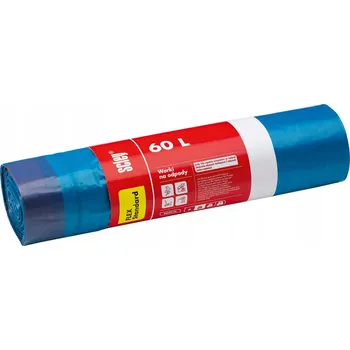Pytle na odpadky Sáčky na odpad 60L LDPE s páskou, balení 10 KS, 0,025 mm, modré SCLEY