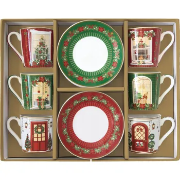 Easy Life 6x šálek na espresso 100ml Vánoční motiv