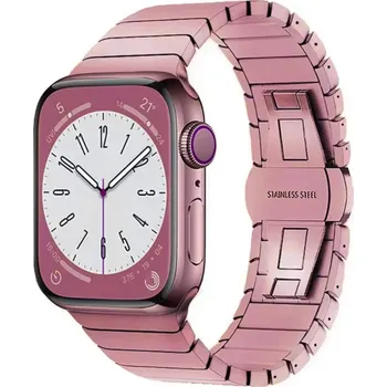 Příslušenství k chytrým hodinkám Ocelový tah řemínek butterfly Apple Watch 42/44/45/46/49mm Barva: Růžová