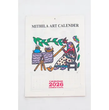 Kalendář ETNO Nástěnný KALENDÁŘ Buddhismus Nepál Ruční práce Papírový 2026 | Mithila