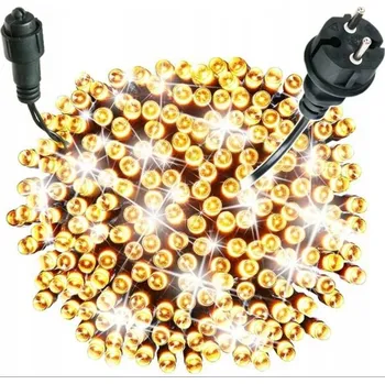 Vánoční dekorace VÁNOČNÍ OSVĚTLENÍ NA STROMEČEK 300 LED TEPLÁ BÍLÁ SVÍCENÍ + BLESK BÍLÁ + BLESK