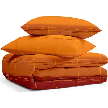 Povlečení Francouzské bavlněné povlečení Cákance oranžové Zapínání: zip, Velikost polštáře: 2x50x70, Velikost přikrývky: 240x220 Šev uprostřed