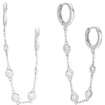 Atreya Atreya Dvojitá náušnice ze stříbra se zirkonovým řetízkem Evening Glamour Množství: 1 samostatný kus