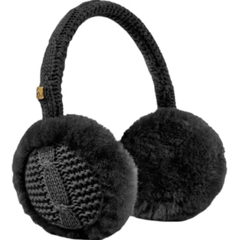 Čepice Fellhof Šik klapky na uši pro ženy z jehněčí merino vlny Barva: černá