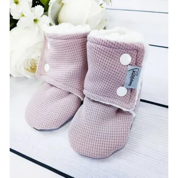 Capáčky Zimní capáčky s beránkem - Wafle Powder 0 - 3M