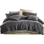 Mušelínové povlečení tmavě šedé prodloužené 140x220 + 70x90 cm