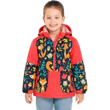 Dívčí bunda DÍVČÍ ZIMNÍ BUNDA S LIŠKAMI NOVINKA Barva: Oranžová, Velikost: 104